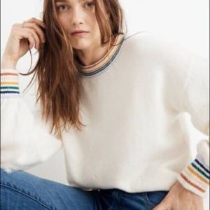 Madewell Cozy Sweater with Rainbow Collar